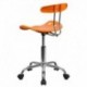 MFO Vibrant Orange and Chrome Computer Task Chair with Tractor Seat