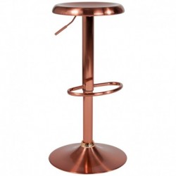 MFO Venice Collection Adjustable Height Retro Barstool in Rose Gold Finish