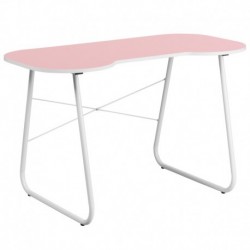 MFO Pink Computer Desk with White Frame