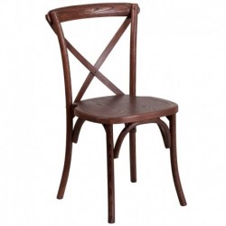 MFO Princeton Collection Stackable Mahogany Wood Cross Back Chair