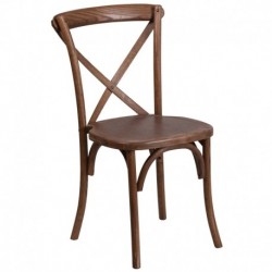MFO Princeton Collection Stackable Pecan Wood Cross Back Chair
