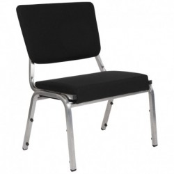 MFO 1500 lb Rated Black Antimicrobial Fabric Churchillatric Chair, 3/4 Panel Back & Silver Vein