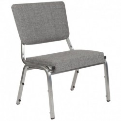 MFO 1500 lb Rated Gray Antimicrobial Fabric Churchillatric Chair, 3/4 Panel Back & Silver Vein Frame