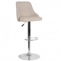 MFO Stanford Collection Contemporary Adjustable Height Barstool in Beige Fabric