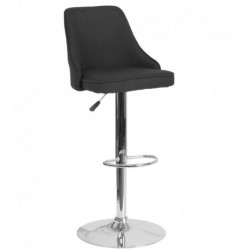 MFO Stanford Collection Contemporary Adjustable Height Barstool in Black Fabric