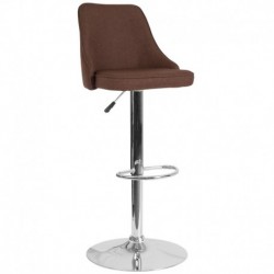 MFO Stanford Collection Contemporary Adjustable Height Barstool in Brown Fabric