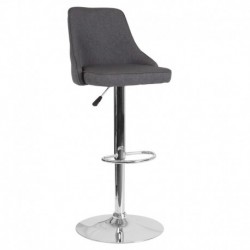 MFO Stanford Collection Contemporary Adjustable Height Barstool in Dark Gray Fabric