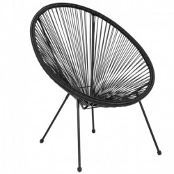 MFO Princeton Collection Black Rattan Lounge Chair