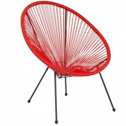 MFO Princeton Collection Red Rattan Lounge Chair