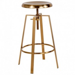 MFO Princeton Collection Barstool with Swivel Lift Adjustable Height Seat in Gold Finish