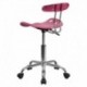MFO Vibrant Pink and Chrome Computer Task Chair with Tractor Seat