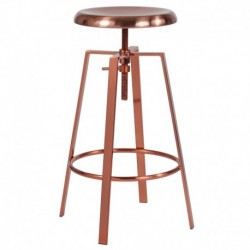MFO Princeton Collection Barstool with Swivel Lift Adjustable Height Seat in Rose Gold Finish