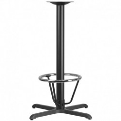 MFO 30'' x 30'' Restaurant Table X-Base with 3'' Dia. Bar Height Column and Foot Ring