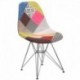MFO Diana Collection Milan Patchwork Fabric Chair with Chrome Base