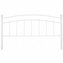 MFO Stanford Collection Decorative White Metal King Size Headboard
