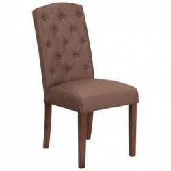 MFO Oxford Collection Brown Fabric Tufted Parsons Chair