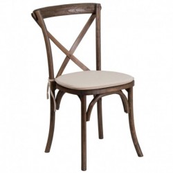 MFO Princeton Collection Stackable Wood Cross Back Chair with Cushion