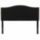 MFO Penelope Collection Full Size Headboard with Accent Nail Trim in Black Fabric