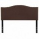 MFO Penelope Collection Full Size Headboard with Accent Nail Trim in Dark Brown Fabric