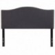 MFO Penelope Collection Full Size Headboard with Accent Nail Trim in Dark Gray Fabric