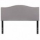 MFO Penelope Collection Full Size Headboard with Accent Nail Trim in Light Gray Fabric