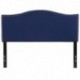 MFO Penelope Collection Full Size Headboard with Accent Nail Trim in Navy Fabric
