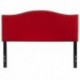 MFO Penelope Collection Full Size Headboard with Accent Nail Trim in Red Fabric