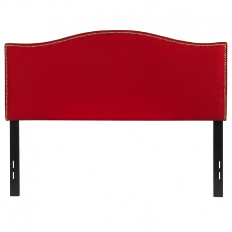 MFO Penelope Collection Full Size Headboard with Accent Nail Trim in Red Fabric