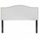 MFO Penelope Collection Full Size Headboard with Accent Nail Trim in White Fabric