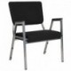 MFO 1500 lb Rated Black Antimicrobial Fabric Churchillatric Arm Chair, 3/4 Panel Back & Silver Vein