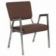 MFO 1500 lb Rated Brown Antimicrobial Fabric Churchillatric Arm Chair, 3/4 Panel Back & Silver Vein