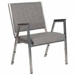 MFO Princeton 1500 lb. Rated Gray Antimicrobial Fabric Churchillatric Arm Chair with Silver Vein Frame
