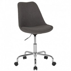 MFO Ella Collection Mid-Back Dark Gray Fabric Task Office Chair with Pneumatic Lift and Chrome Base