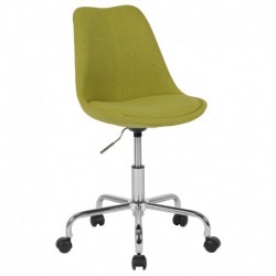 MFO Ella Collection Mid-Back Green Fabric Task Office Chair with Pneumatic Lift and Chrome Base