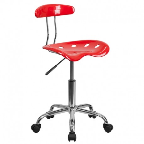 MFO Vibrant Red and Chrome Computer Task Chair with Tractor Seat