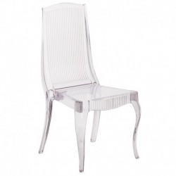 MFO Phantom Collection Crystal Stacking Chair with Full Back Vertical Line Design