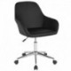 MFO Colette Collection Mid-Back Chair in Black Leather