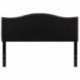MFO Penelope Collection Queen Size Headboard with Accent Nail Trim in Black Fabric