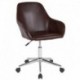 MFO Colette Collection Mid-Back Chair in Brown Leather