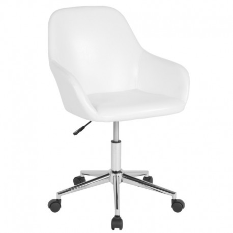 MFO Colette Collection Mid-Back Chair in White Leather