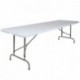 MFO 30''W x 96''L Height Adjustable Granite White Plastic Folding Table