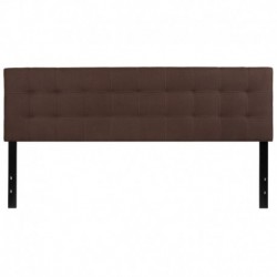 MFO Gale Collection King Size Headboard in Dark Brown Fabric