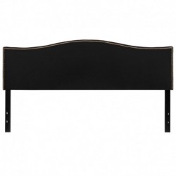 MFO Penelope Collection King Size Headboard with Accent Nail Trim in Black Fabric
