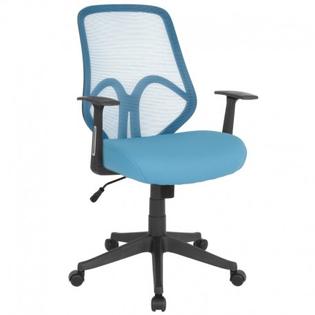MFO Princeton Collection High Back Light Blue Mesh Office Chair with Arms