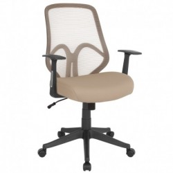 MFO Princeton Collection High Back Light Brown Mesh Office Chair with Arms