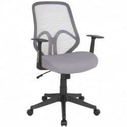 MFO Princeton Collection High Back Light Gray Mesh Office Chair with Arms