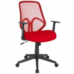MFO Princeton Collection High Back Red Mesh Office Chair with Arms