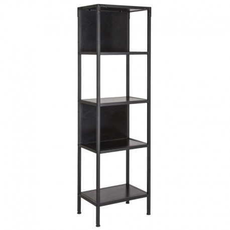 MFO Stanford Collection 4 Shelf 59"H Bookcase with Open and Panel Backing in Dark Ash