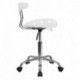 MFO Vibrant White and Chrome Computer Task Chair with Tractor Seat