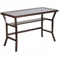 MFO Contemporary Desk with Dark Gray Tempered Glass